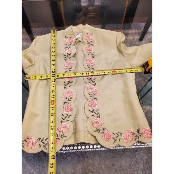 Coldwater Creek Women's Green Single Breasted Blazer, Top & Pant 3 Pcs Suit 8 - Picture 14 of 16